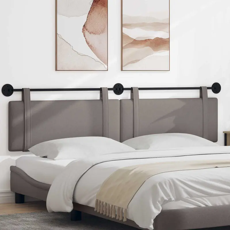 Vidaxl hangend hoofdbord taupe stof