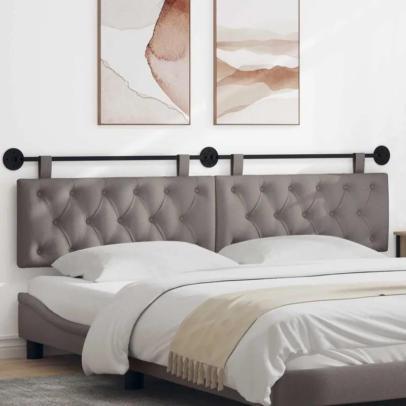 Vidaxl hangend hoofdbord taupe stof
