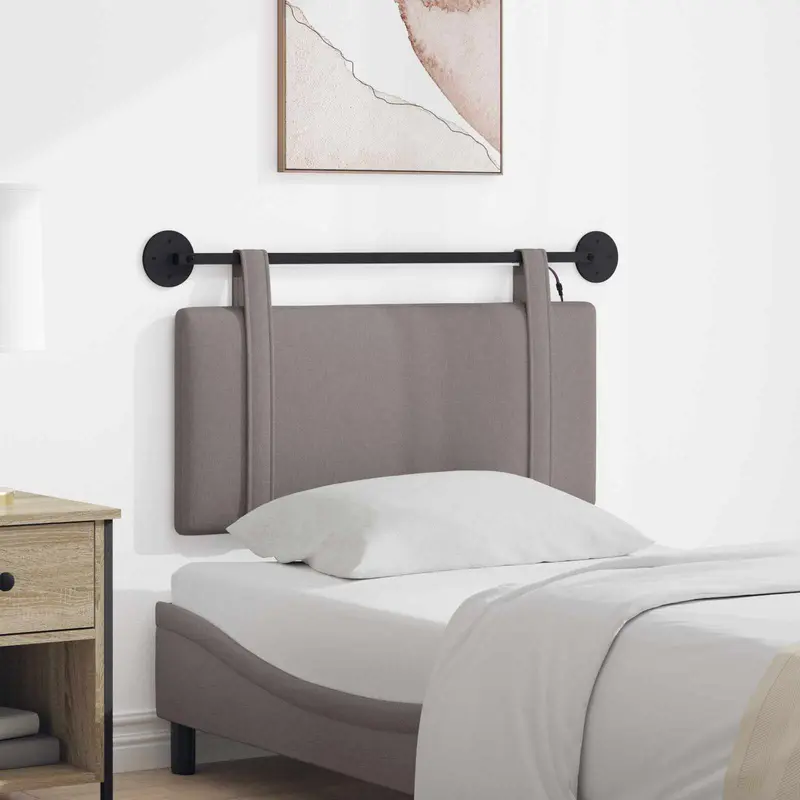 Vidaxl hangend hoofdbord taupe stof