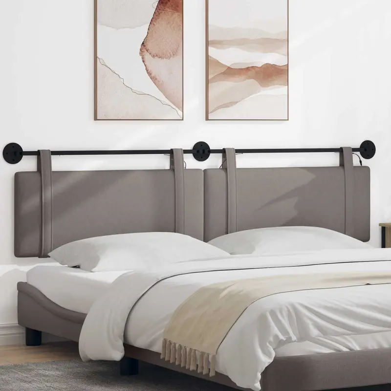 Vidaxl hangend hoofdbord taupe stof