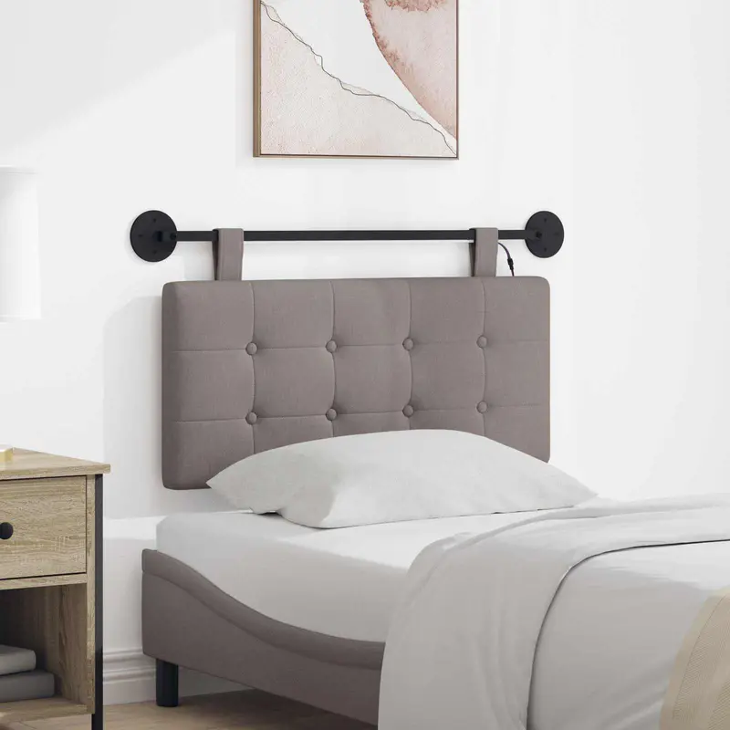 Vidaxl hangend hoofdbord taupe stof