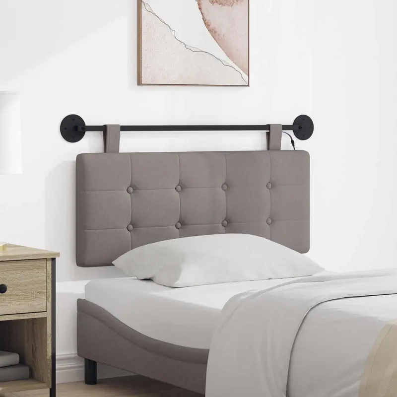 Vidaxl hangend hoofdbord taupe stof