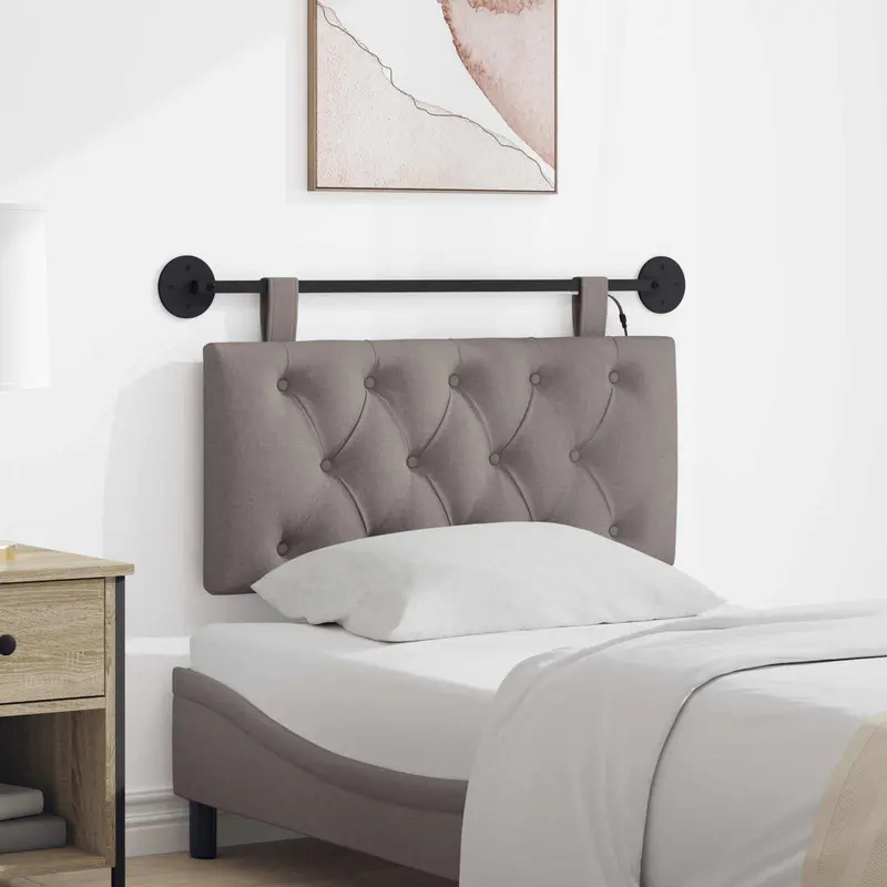 Vidaxl hangend hoofdbord taupe stof