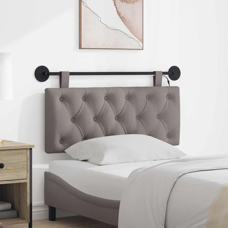 Vidaxl hangend hoofdbord taupe stof