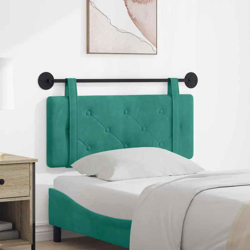 Vidaxl hangend hoofdbord turquoise fluweel