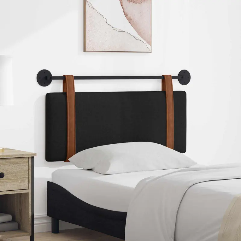 Vidaxl hangend hoofdbord zwart antiek pu