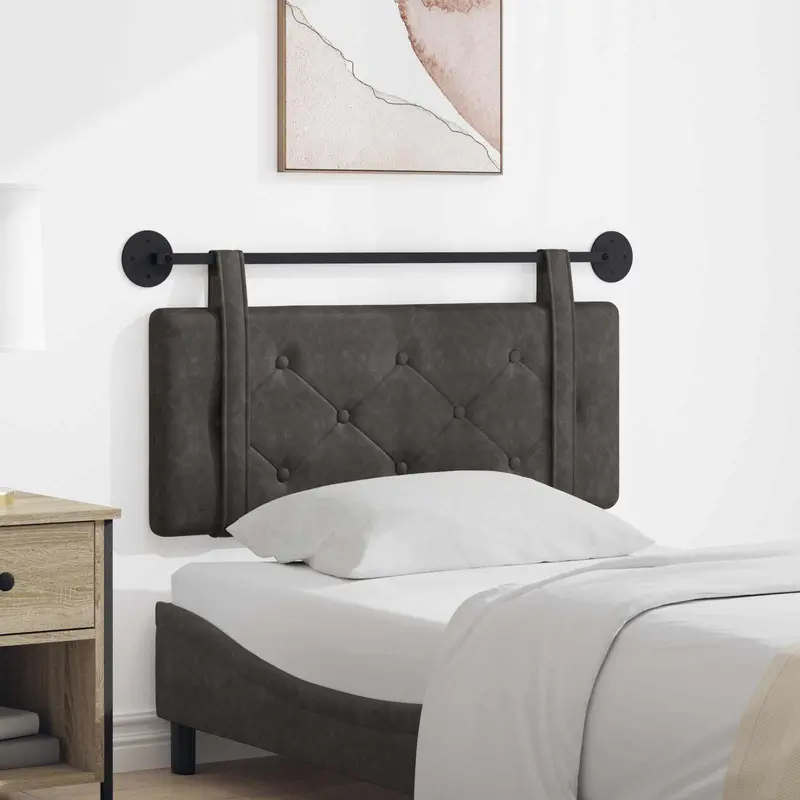 Vidaxl hangend hoofdbord zwart antiek pu