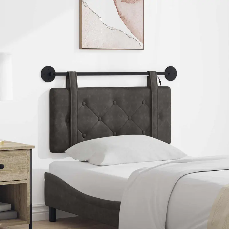 Vidaxl hangend hoofdbord zwart antiek pu