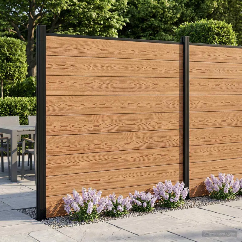 Vidaxl hek set 175 x 186 cm wpc en aluminium bruin