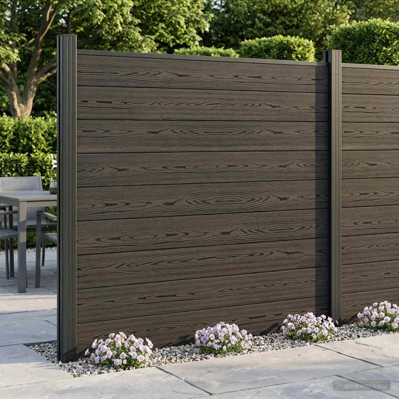 Vidaxl hek set 175 x 186 cm wpc en aluminium zwart