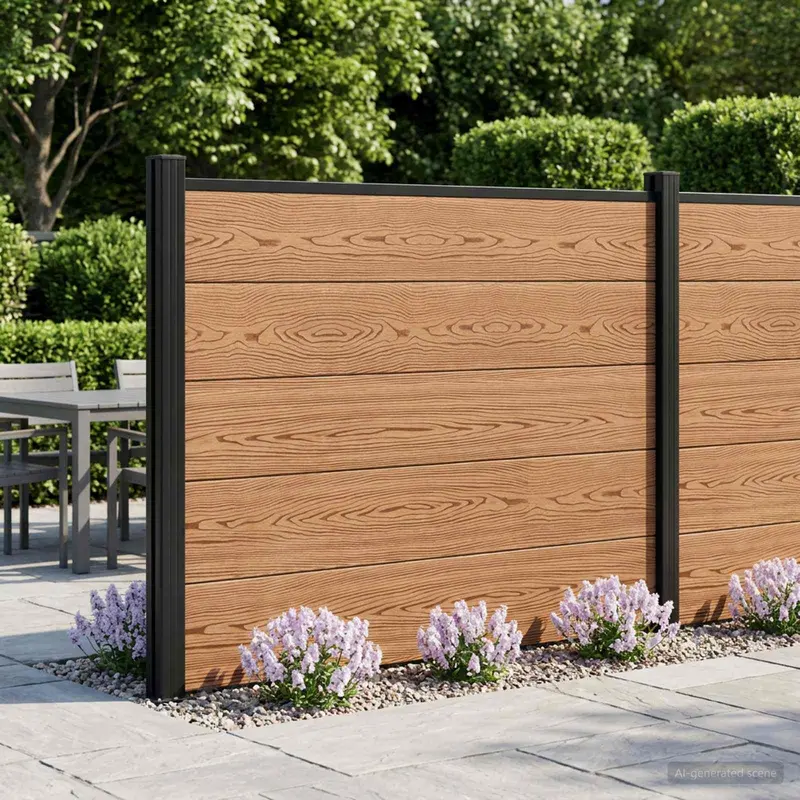 Vidaxl hek set 180 x 105 cm wpc en aluminium bruin
