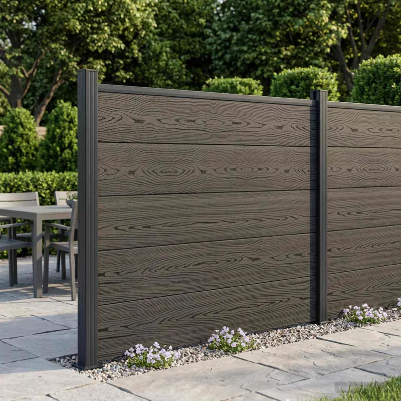 Vidaxl hek set 180 x 105 cm wpc en aluminium zwart