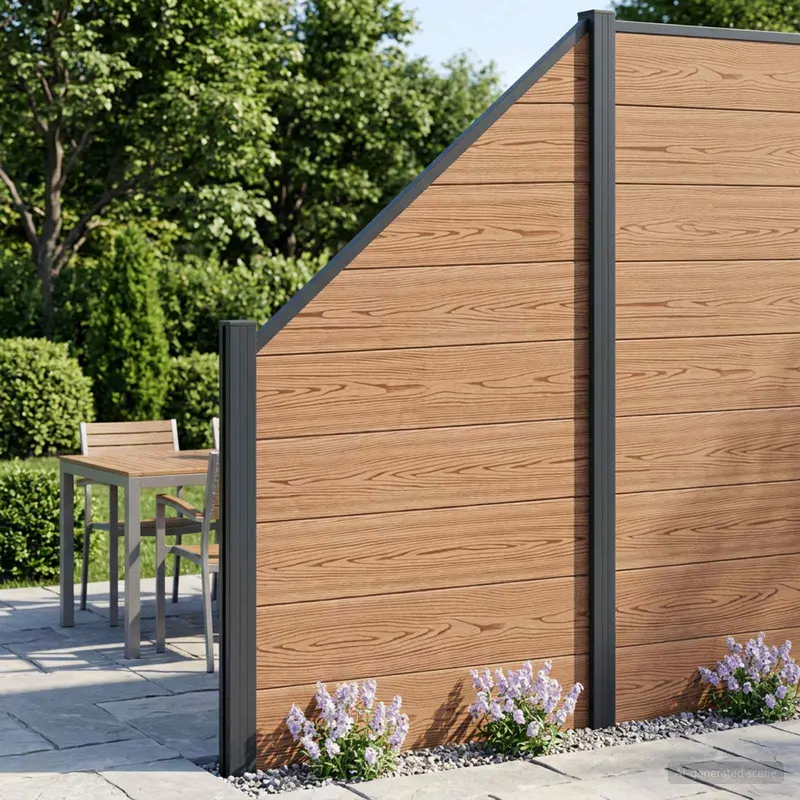 Vidaxl hek set 95 x 180 cm wpc en aluminium bruin