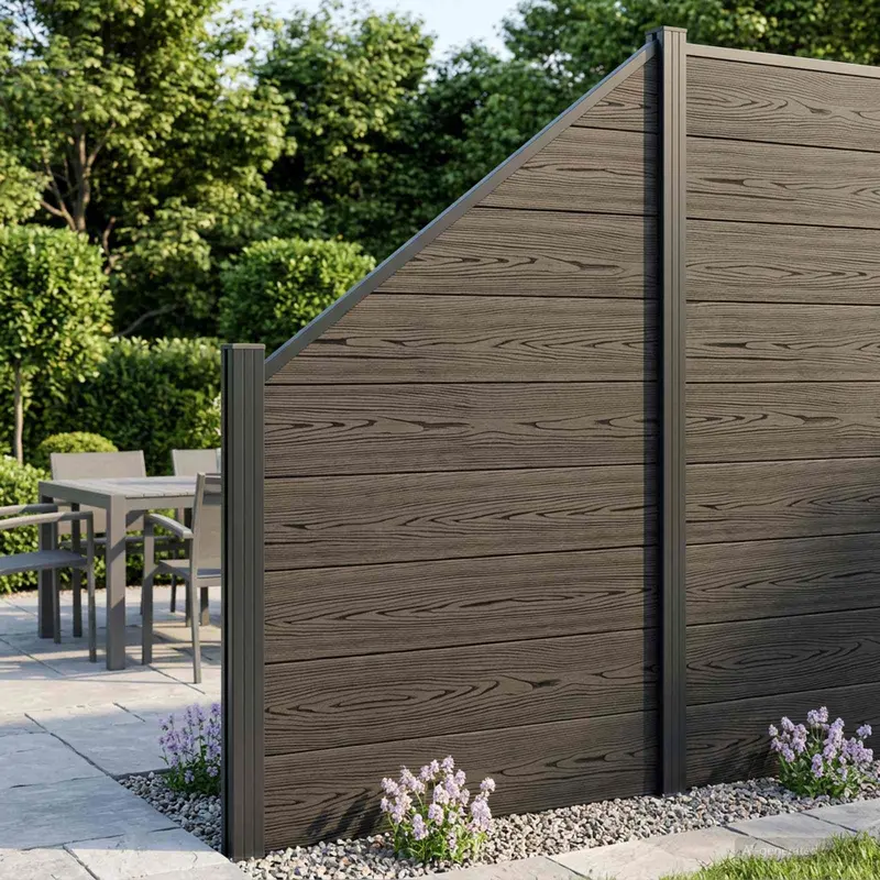 Vidaxl hek set 95 x 180 cm wpc en aluminium zwart