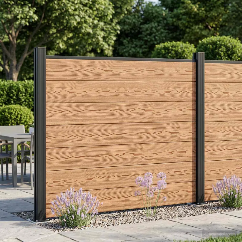 Vidaxl hekpaneel wpc en aluminium bruin