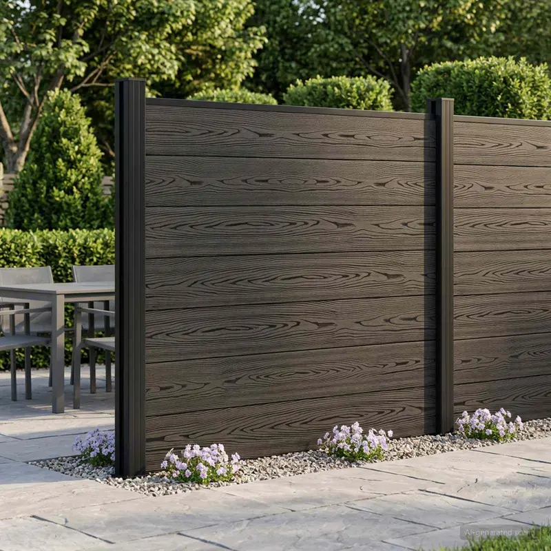 Vidaxl hekpaneel wpc en aluminium zwart