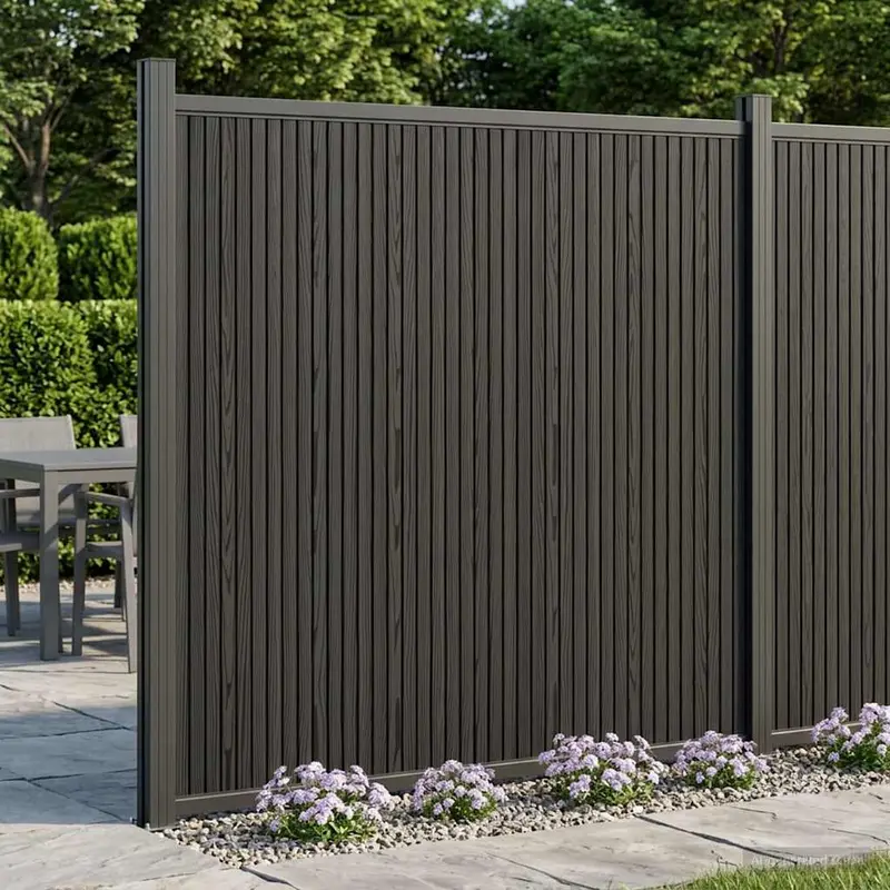 Vidaxl hekpaneel wpc en aluminium zwart