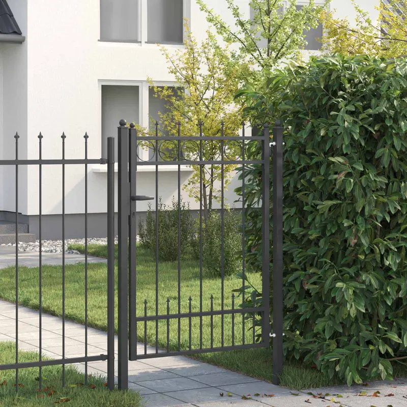 Vidaxl hekpoort horst staal zwart vergrendelbaar