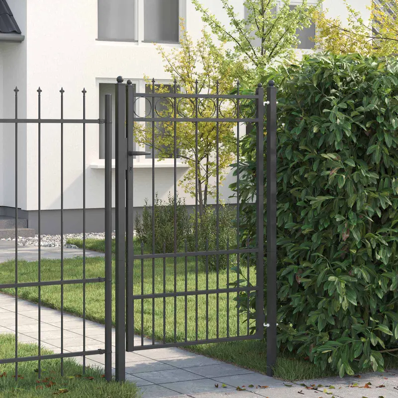 Vidaxl hekpoort horst staal zwart vergrendelbaar