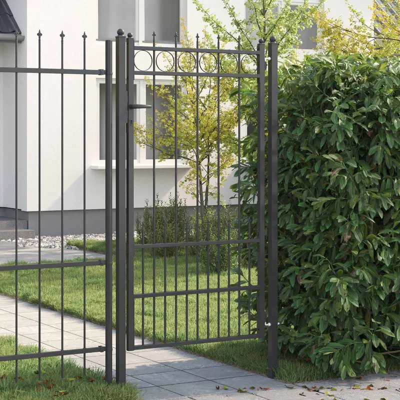 Vidaxl hekpoort horst staal zwart vergrendelbaar