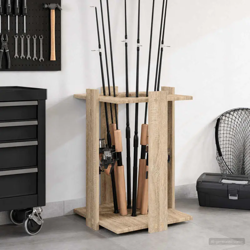Vidaxl hengelhouder bewerkt hout 42 x 43 x 60 cm sonoma eiken