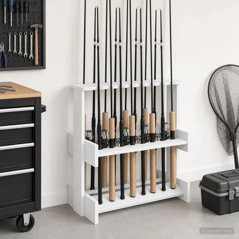 Vidaxl hengelhouder bewerkt hout 60 x 35 x 60 cm wit