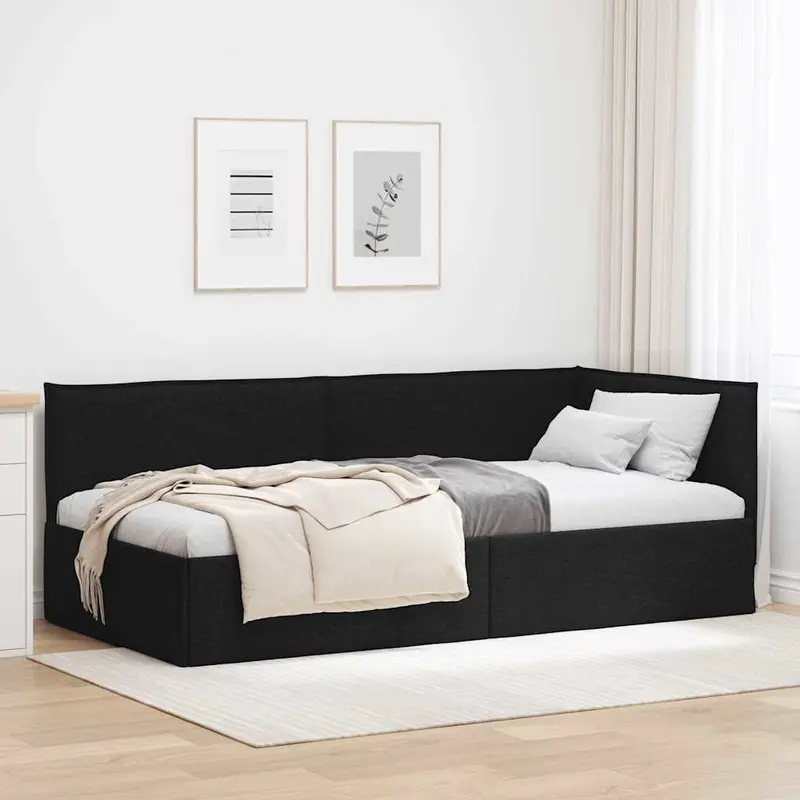 Vidaxl hoekbedframe zwart 100 x 200 cm stof