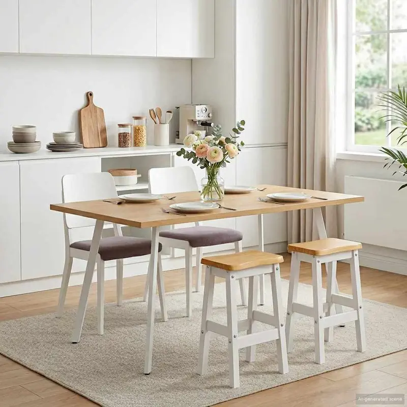 Vidaxl hoge barkruk ekai 2 st wit 40 x 29 x 63 cm massief grenenhout