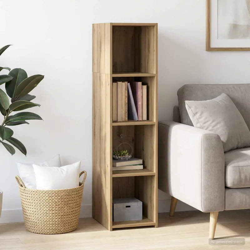 Vidaxl hoge kast artisanaal eiken 30 x 41 x 124 cm bewerkt hout