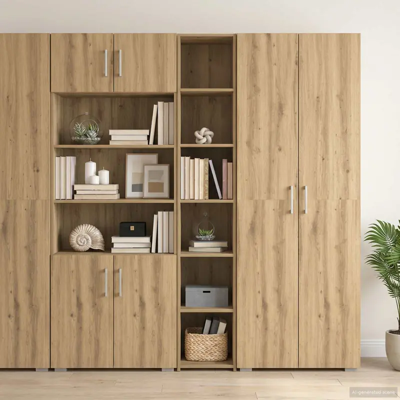Vidaxl hoge kast artisanaal eiken 30 x 41 x 185 cm bewerkt hout