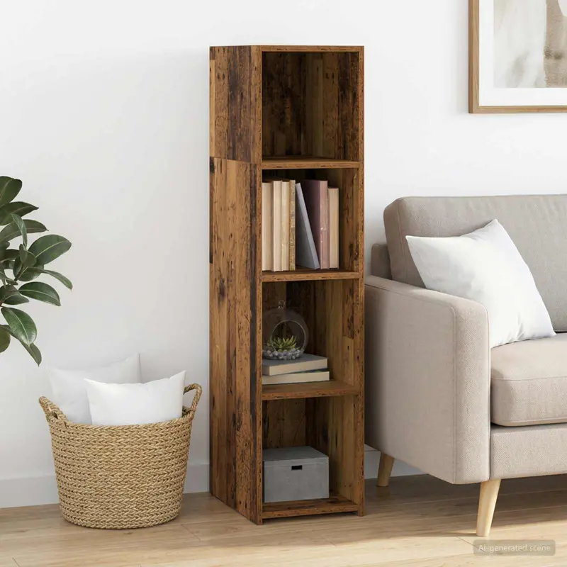 Vidaxl hoge kast oud hout 30 x 41 x 124 cm bewerkt hout