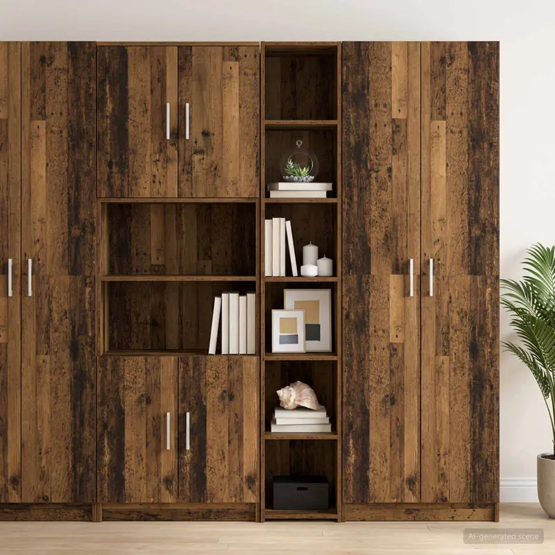 Vidaxl hoge kast oud hout 30 x 41 x 185 cm bewerkt hout