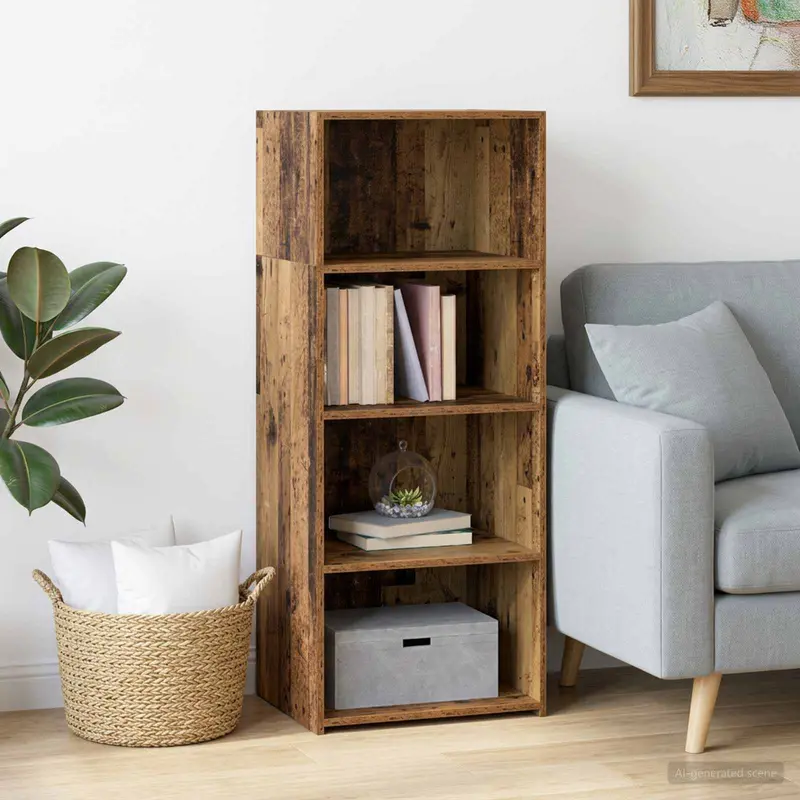 Vidaxl hoge kast oud hout 50 x 41 x 124 cm bewerkt hout
