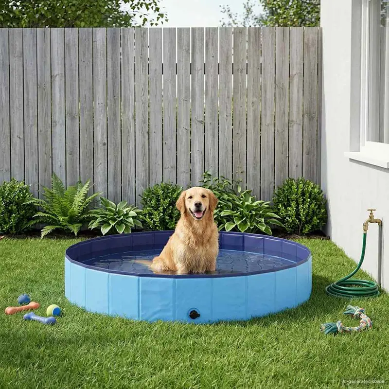 Vidaxl honden zwembad ø200 x 30 cm dik pvc blauw