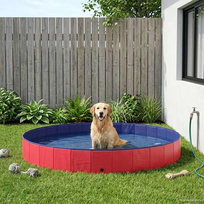 Vidaxl honden zwembad ø300 x 38 cm dik pvc rood