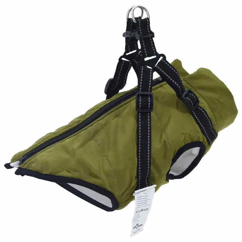 Vidaxl hondenjas legergroen l32 fleece en polyester