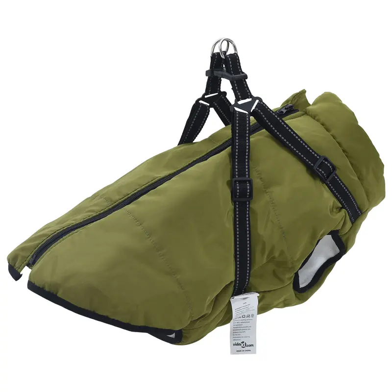 Vidaxl hondenjas legergroen l68 fleece en polyester