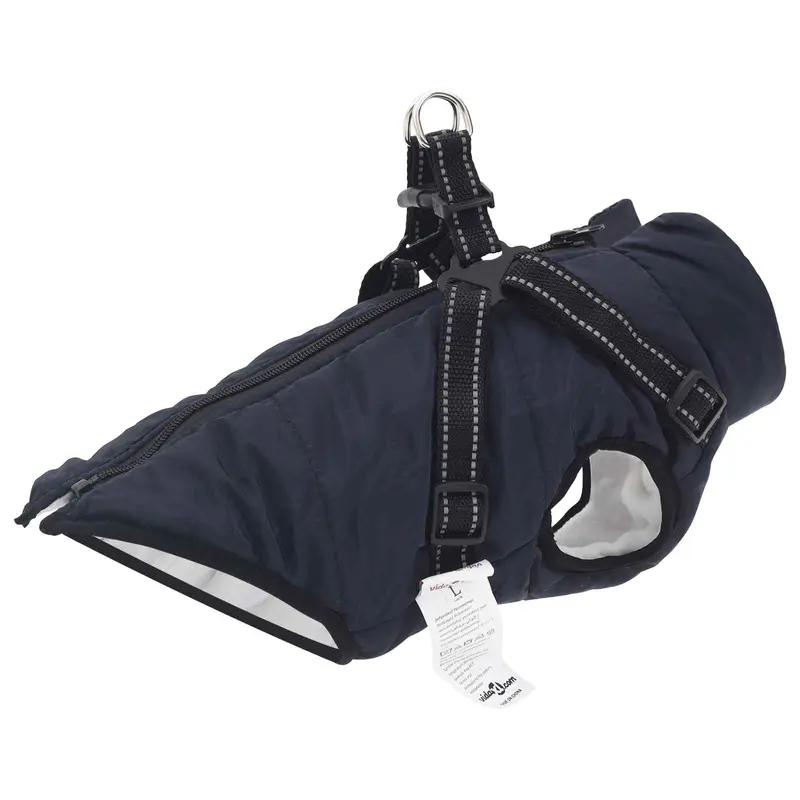 Vidaxl hondenjas marineblauw l40 fleece en polyester