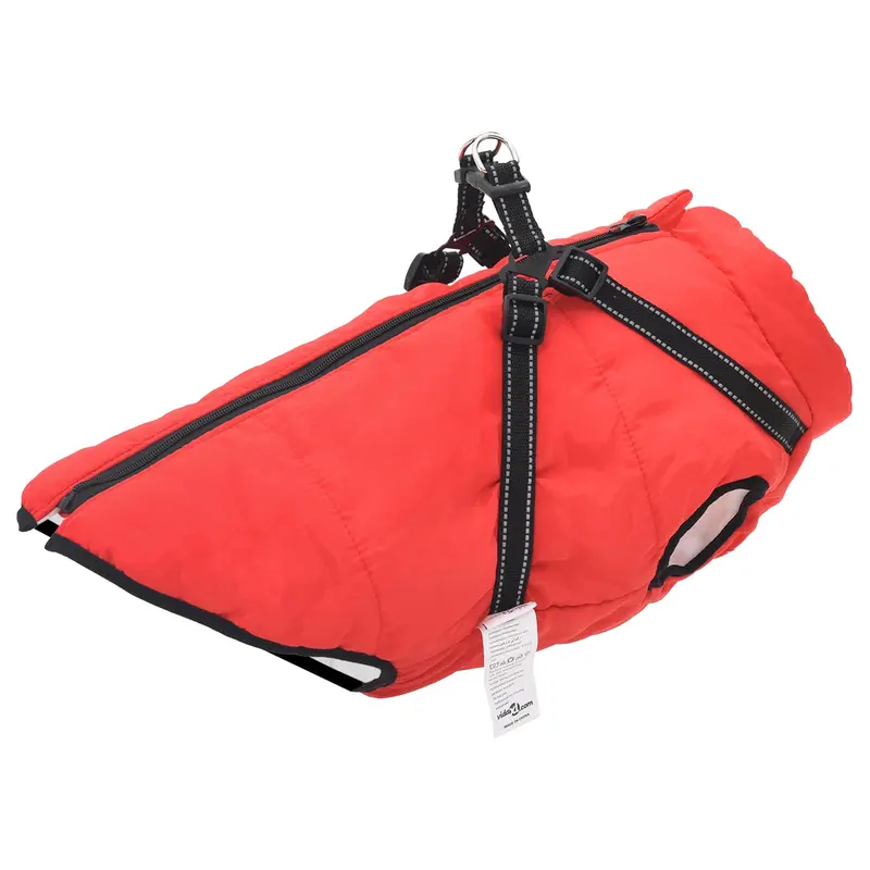 Vidaxl hondenjas rood l48 fleece en polyester