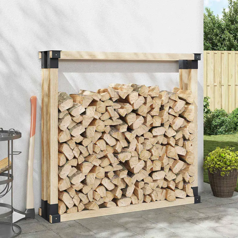 Vidaxl houtstapel steun 4 st antraciet 34 x 10 x 15 cm staal