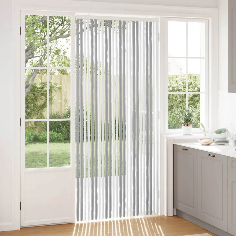 Vidaxl insect gordijn chenille grijs en wit 100 x 230 cm 100% pp