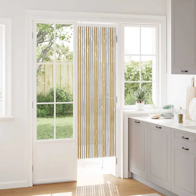 Vidaxl insecten gordijn chenille grijs en beige 56 x 185 cm 100% pp