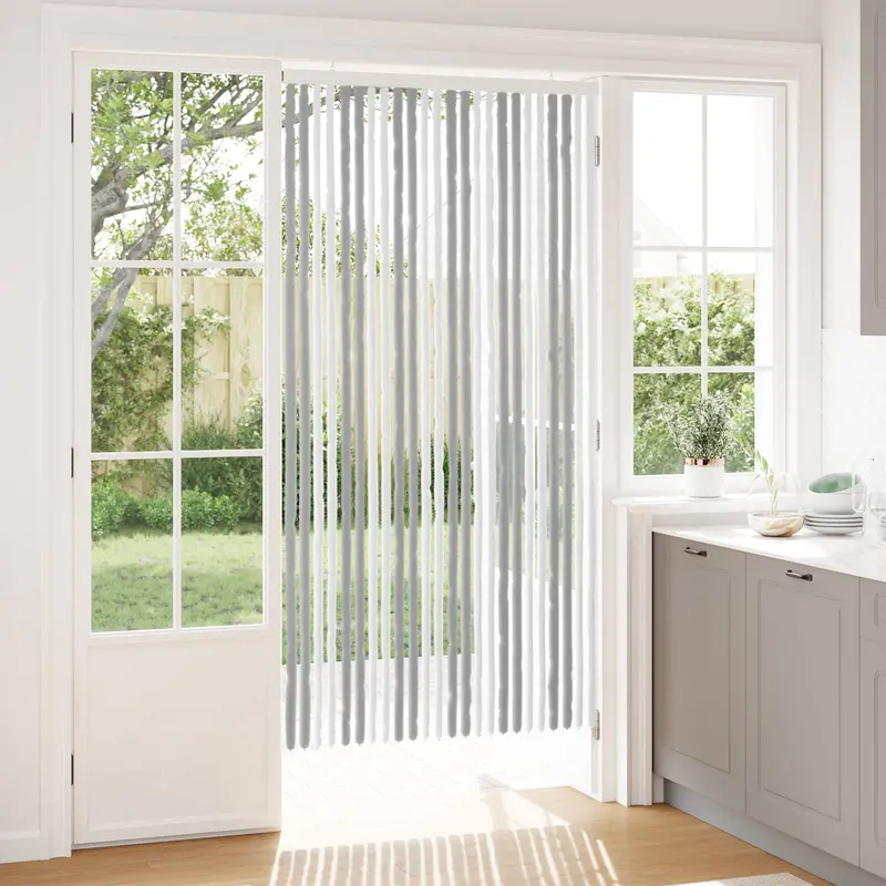 Vidaxl insecten gordijn chenille grijs en wit 100 x 200 cm 100% pp