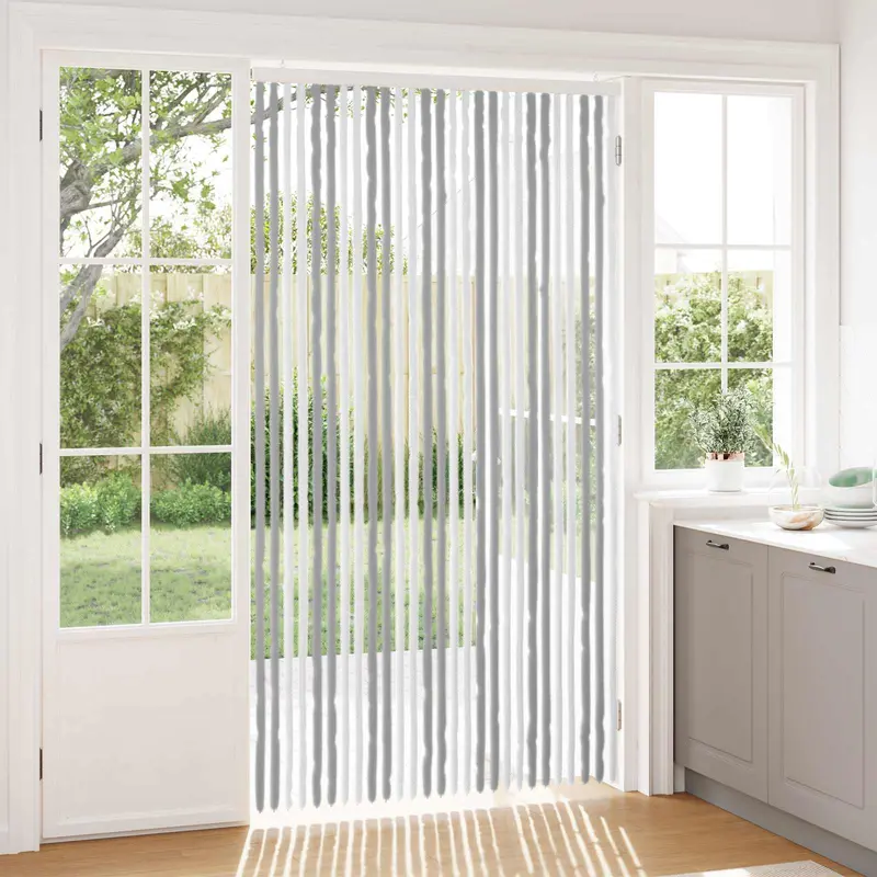 Vidaxl insecten gordijn chenille grijs en wit 118 x 220 cm 100% pp