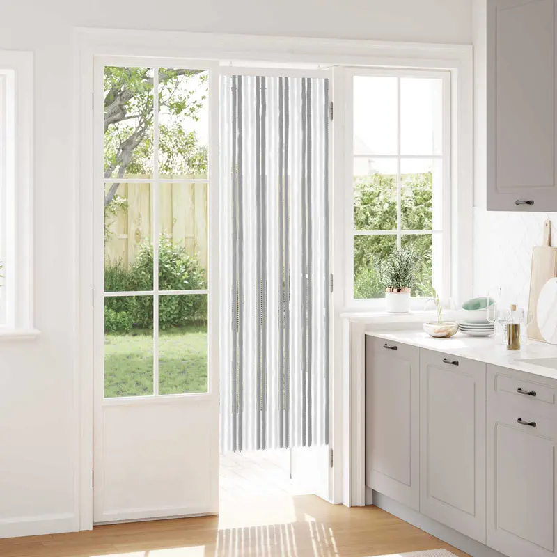 Vidaxl insecten gordijn chenille grijs en wit 56 x 185 cm 100% pp