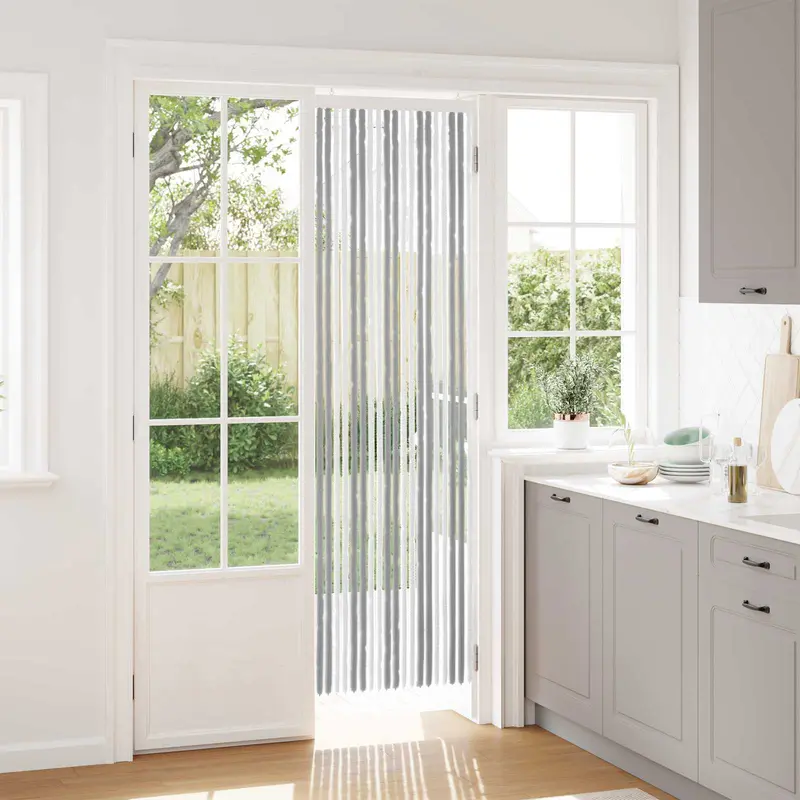 Vidaxl insecten gordijn chenille grijs en wit 56 x 200 cm 100% pp