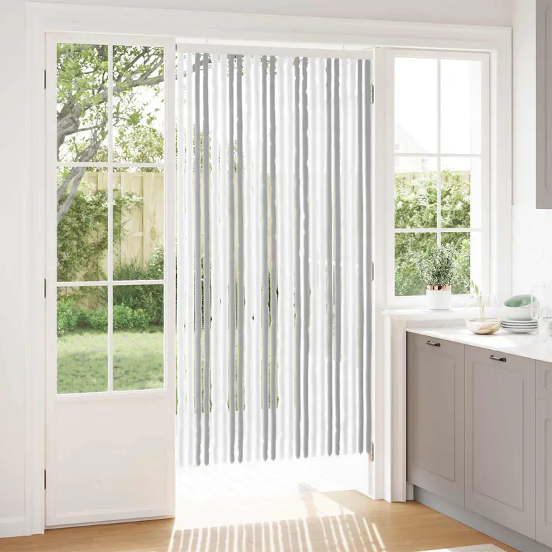 Vidaxl insecten gordijn chenille lichtgrijs en wit. 100 x 200 cm