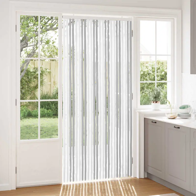 Vidaxl insecten gordijn chenille lichtgrijs en wit. 100 x 220 cm