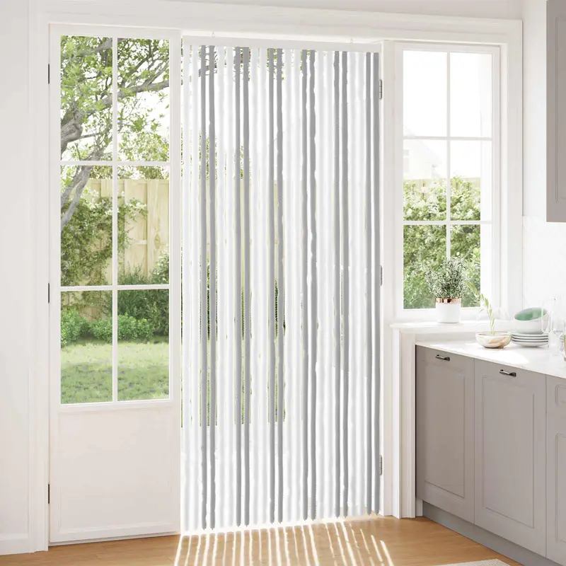 Vidaxl insecten gordijn chenille lichtgrijs en wit. 100 x 230 cm