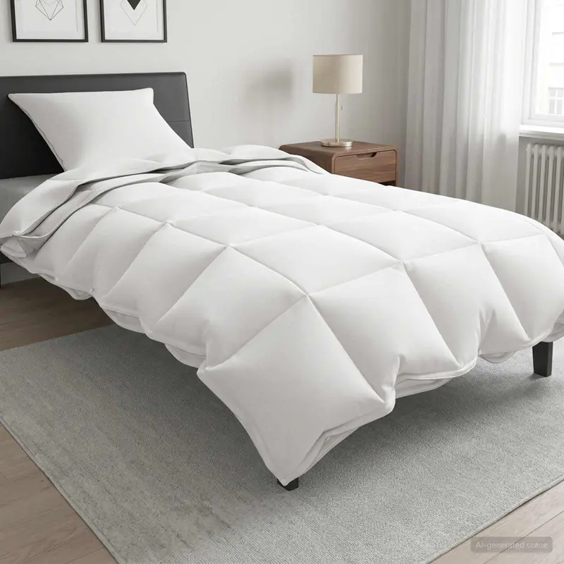 Vidaxl jaar rond dekbed set 2 st 140 x 200 cm alle seizoenen wit